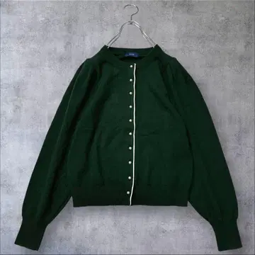 새상품급 쉽스 손세탁 OK 펄 모티브 버튼 파이핑 가디건