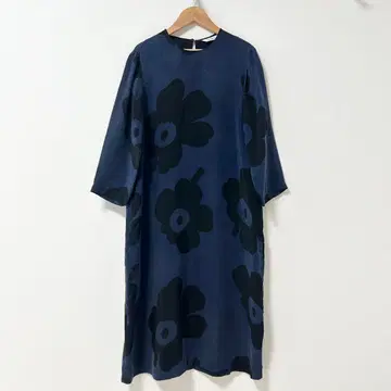 마리메꼬 꽃무늬 원피스 우니코 네이비 레이온 36
