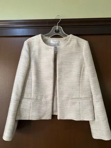 CARREMAN 트위드 노카라 자켓