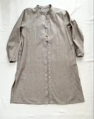 마키 텍스타일 실크 코튼 A라인 셔츠 원피스 새상품급