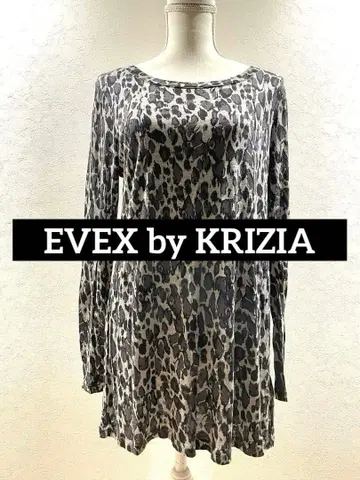 EVEX by KRIZIA 긴팔 튜닉 에베 레오파드 무늬 일본제