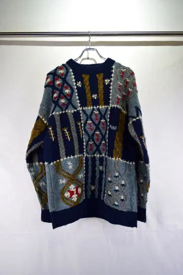 구제 의류 디자인 울 니트 스웨터 빈티지 80s 90s 올 패턴
