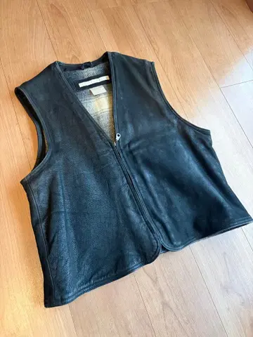 90's PERRY ELLIS 페리 엘리스 가죽 베스트