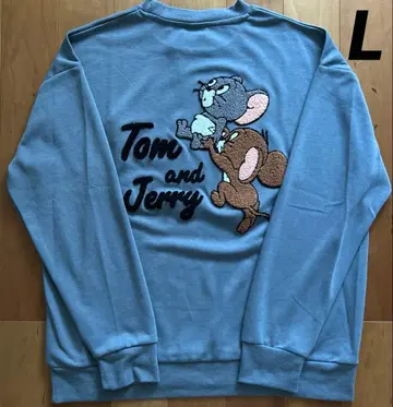 새상품 톰과 제리 사가 자수 긴팔 얇은 소재 트레이닝복 남성용 L