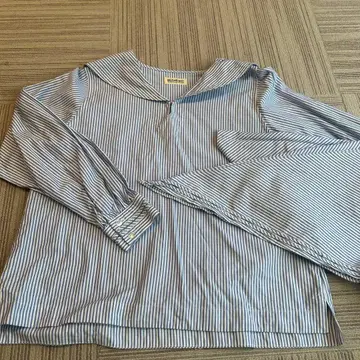 빔즈 보이 세일러 카라 스트라이프 블라우스 스카프 포함