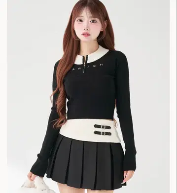 DARCH 다리치 니트탑 셋업 블랙