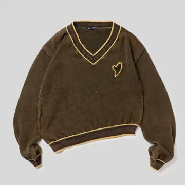 HIROKI TSUZUKI V neck slanting sweater