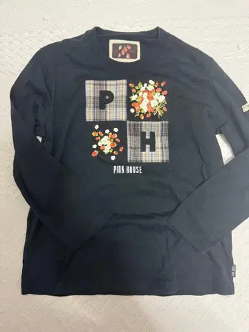 PINK HOUSE 긴팔 T셔츠 네이비 꽃무늬