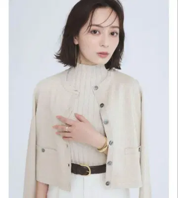 anuans 베이직 크루넥 가디건 골드