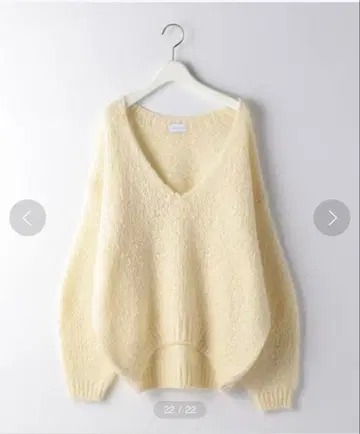 UNITED ARROWS 새상품급 로우 게이지 모헤어 V넥 니트 루즈핏