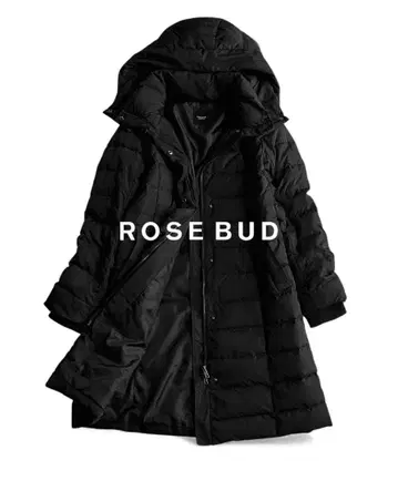로즈버드 정가 3.1만 후드 부착 2WAY A라인 롱 다운 코트 블랙