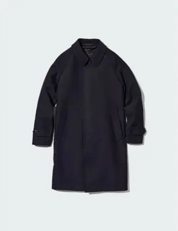 UNIQLO 싱글 브레스티드 코트 네이비