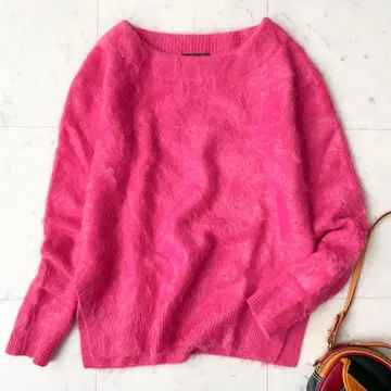 컨디션 최상 Drawer 드로어 퍼 캐시미어 보트넥 니트 핑크