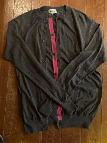 kudos 다크 그레이 핑크 가디건 L