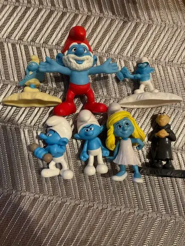 스머프 Smurf 완구 피규어 장식 입상 7개 덤 2개