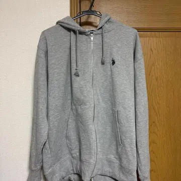 U.S. POLO ASSN. 그레이 집업 후드티 L 사이즈