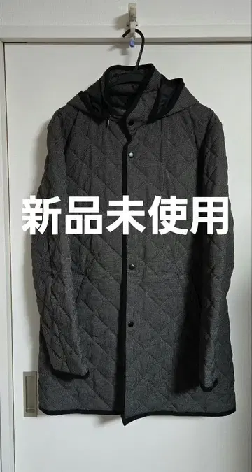 후드 부착 아우터 (그레이 체크)