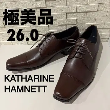 컨디션 최상 캐서린 햄넷 천연 가죽 가죽 비즈니스 슈즈 26cm 브라운