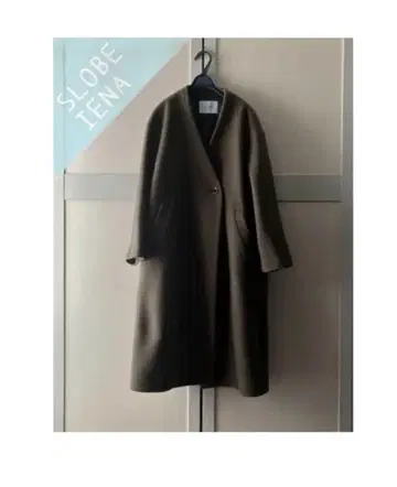 슬로브 이에나 Super100 더블 모사 V넥 노카라 코트