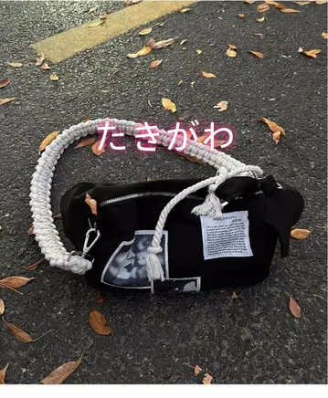 Y2K 블랙 캔버스 숄더백 메신저