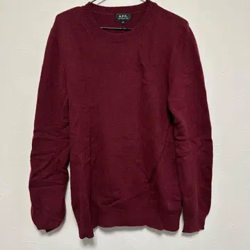 A.P.C. 버건디 캐시미어 크루넥 스웨터 M