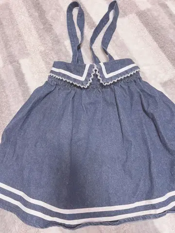 LIZLISA 데님 블루 세일러풍 스커트