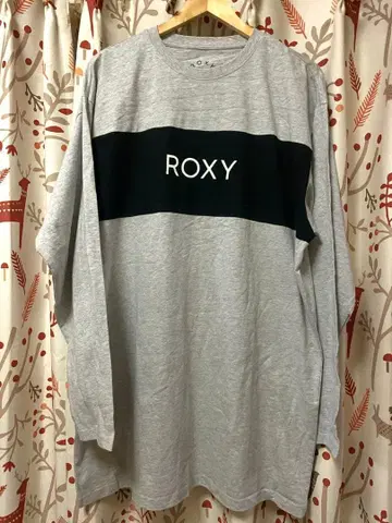 새상품 록시 ROXY 로고 긴팔 롱T 튜닉 그레이 루즈핏 L