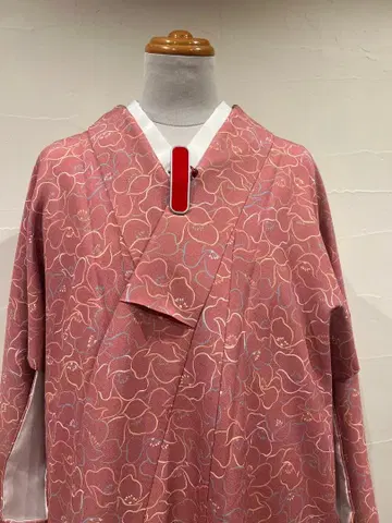 세탁 가능한 이중 기모노 파랑 핑크 계열 꽃무늬 삼비 촉감 새상품급 중고