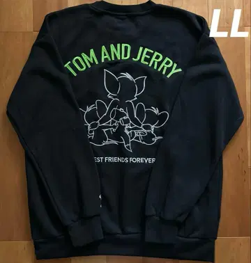 새상품 톰과 제리 긴팔 자수 LL 속기모 트레이닝복 블랙 남성용