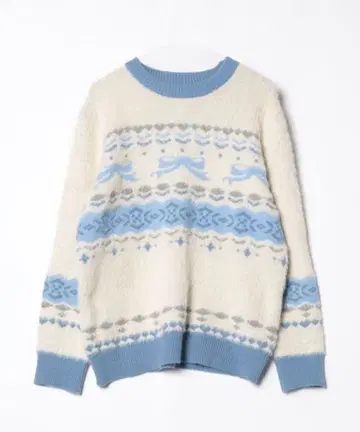 HOOK for girls 리본 페어아일 무늬 니트