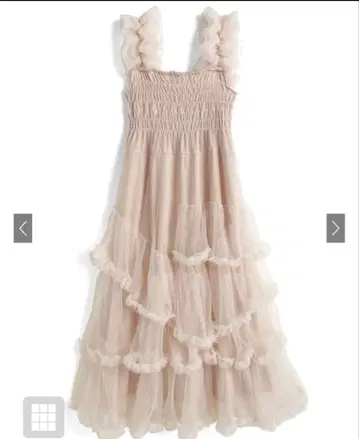 GRL 튤 프릴 숄더 티어드 원피스