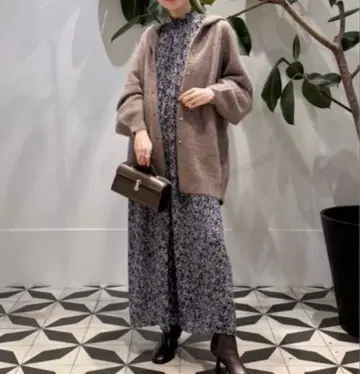 BALLSEY 볼지 브로우 플라워 프린트 셔링 원피스