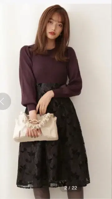 프로포션 바디 드레싱 벨로아 레이스 니트 도킹 원피스