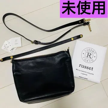 러셋 russet 2way 소프트 가죽 심플 숄더백 블랙