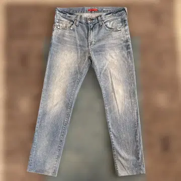 RED CARD x BEAMS 라이트 블루 슬림 스트레이트 데님