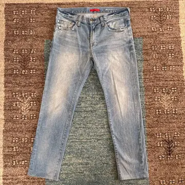 RED CARD x BEAMS 라이트 블루 슬림 스트레이트 데님