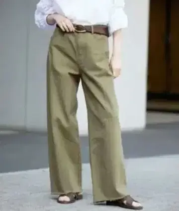 새상품급 SLOBE IENA 헤링본 절개 팬츠