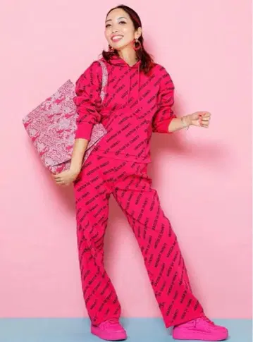 메종 드 샹티 메조 코튼 니트 셋업 핑크 펄짱