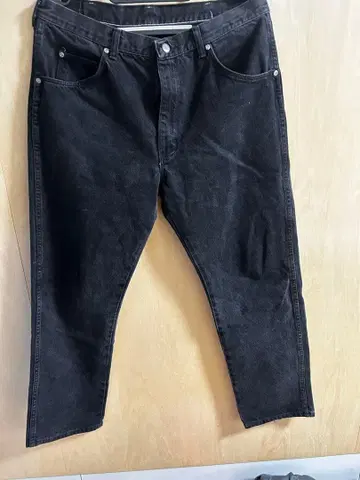 Wrangler 블랙 데님 스트레이트 팬츠