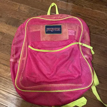 JANSPORT 메쉬 백팩 핑크