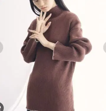 TODAYFUL 리브 브라운 터틀넥 스웨터