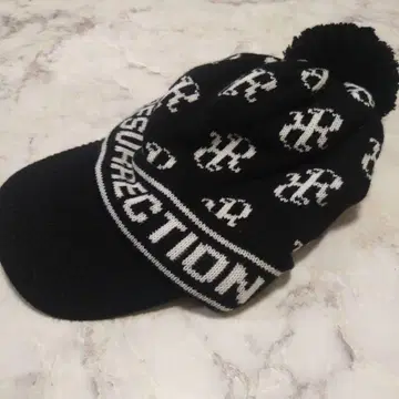 RESURRECTION 로고 니트 모자