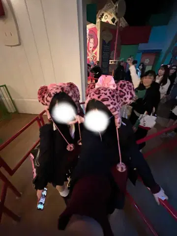 단종품 미니 레오파드 무늬 팬캡 핑크