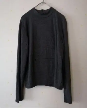 00s fairygrunge 다크 그레이 하이넥 드라이 티셔츠