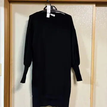 블랙 울 니트 원피스 38