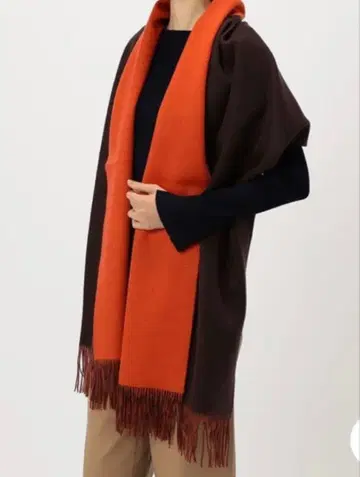 컨디션 최상 투모로우랜드 더블 페이스 캐시미어 100% 대형 머플러