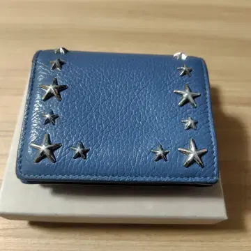 지미추 파랑 별 모양 스터드 3단 폴더형 지갑