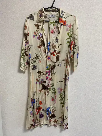 KATE L'ALTRAMODA 꽃무늬 롱 원피스 크림색