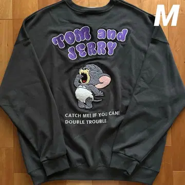 새상품 톰과 제리 하품 타피 트레이닝복 사가 자수 긴팔 쭈리 M