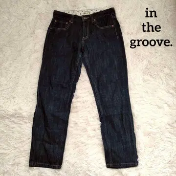 인 더 그루브 데님 팬츠 청바지 스트레이트 네이비 워셔블 S